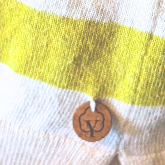 Yerse Basic Mustard Yellow Striped Organic Cotton Sweater Size S - Picture 5 of 8